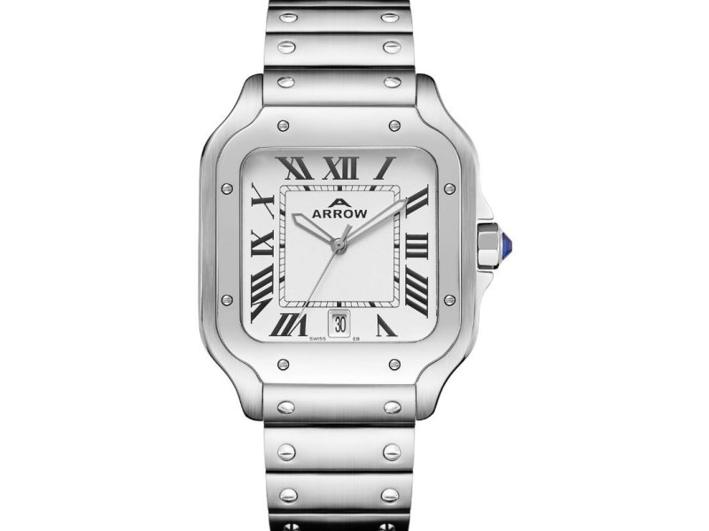 arrow-mens-watch-ar-5602-premium-stainless-steel-square-dial-with-roman-numerals-sapphire-glass-date-display-30m-water-resistant-elegant-d