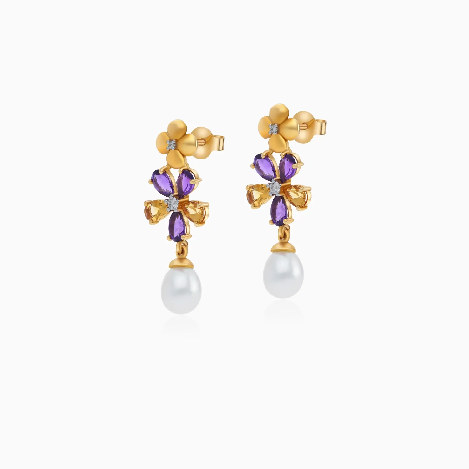18k-yellow-gold-flower-earrings-with-diamonds-gemstones-dangling-pearls-danah-collection-big-1