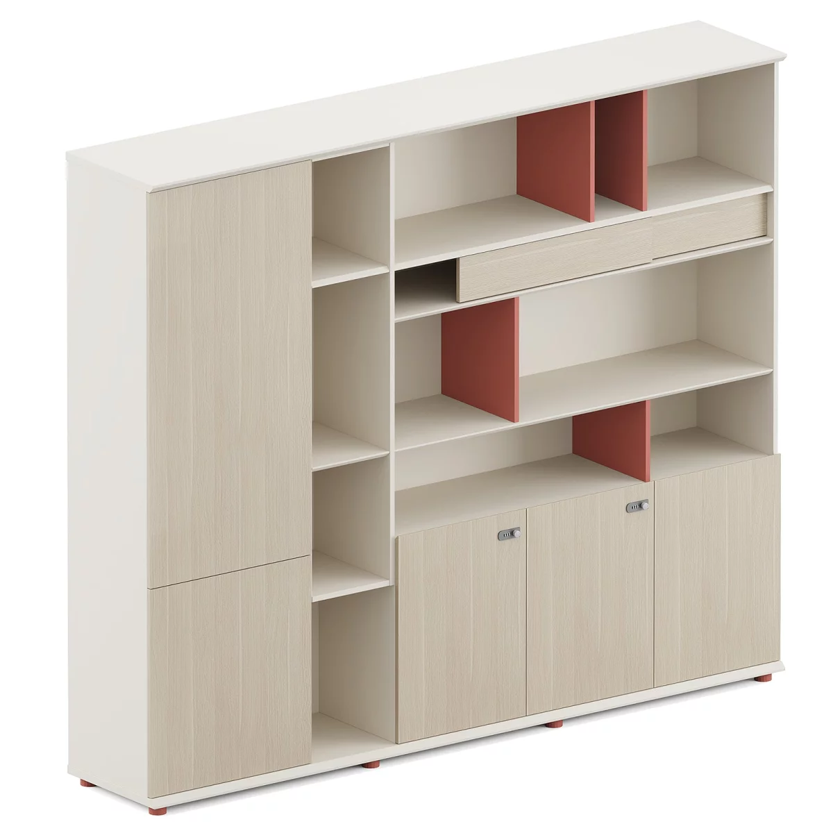 tall-bookcase-with-doors-open-shelf-and-storage-cabinet-big-0