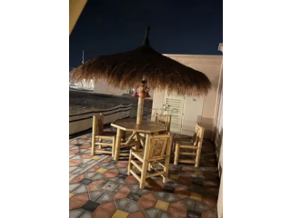 Garden bamboo table with 4 chairs