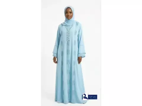 Top Naif – Light blue abaya with embroidered panel