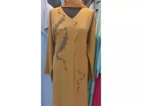 top-naif-mustard-abaya-with-beaded-embroidery